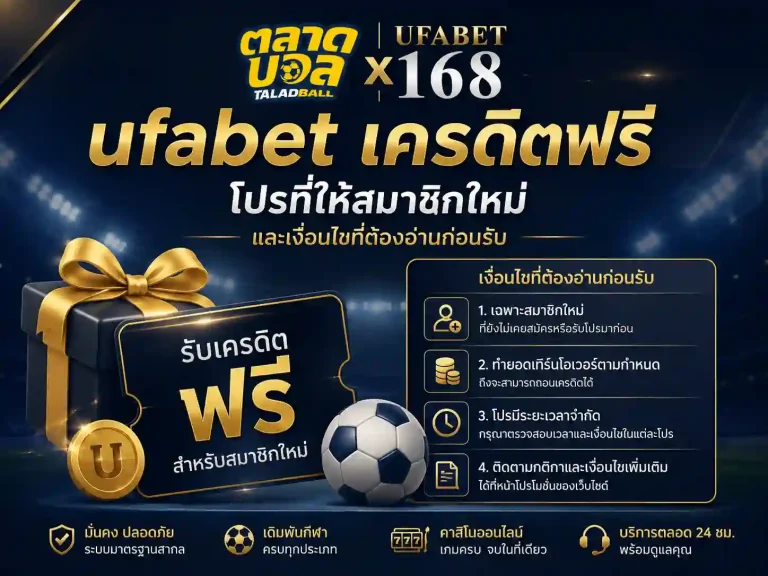 ufabet เครดิตฟรี โปรที่ให้สมาชิกใหม่ และเงื่อนไข